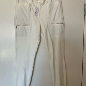 White House Black Market Cream Straight Leg Pants